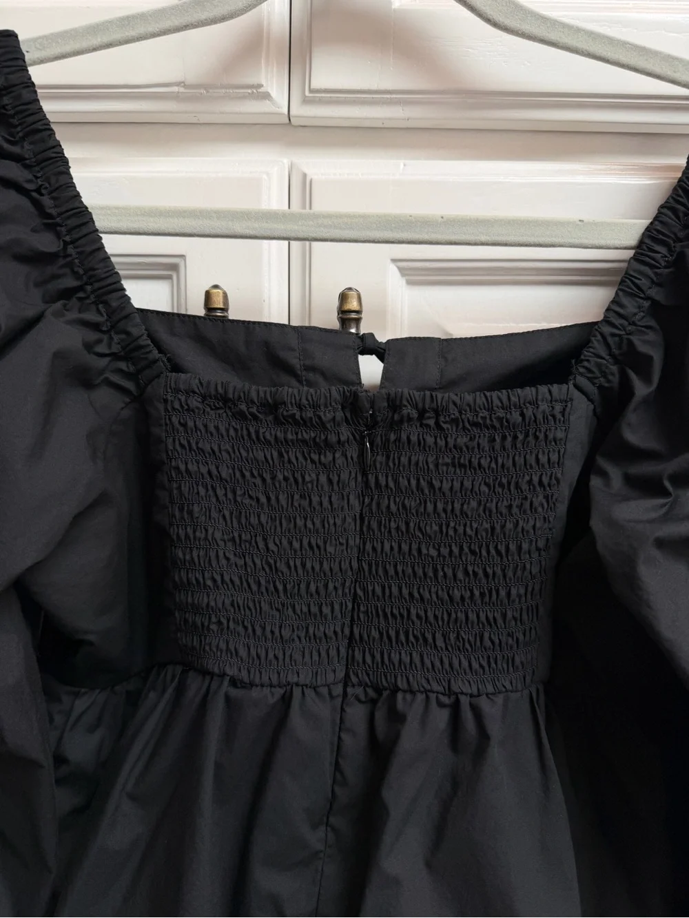 J. Crew Square Neck Cotton Poplin Top in Black Cottagecore Style Size 4